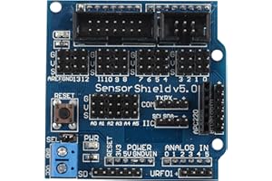 HALJIA Sensor Schild V5.0 Expansion Board Kompatibel mit Arduino UNO R3 Duemilanove Robot V5.0 Expansion Modul