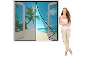 AIPPEI Magnetica per Zanzariera, 105x135 cm Rete di Ottima qualità Tenda Anti Zanzare Magnetica Anti Zanzare Camerette per Bambini, Nero P