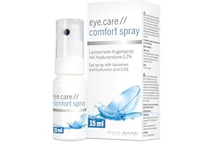 ‎EYE CARE COMPANY Hyaluron Augenspray unkonserviert (15ml) mit Liposomen gegen trockene Augen speziell für Kontaktlinsenträger - Die Alternative zu Augentropfen – bei brennenden, gereizten und müden Augen.