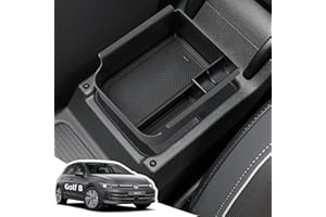 LANGBEAN Vano Portaoggetti per Bracciolo per VW Golf MK8 2025 2024 2023 2022 2021 2020, Console Centrale Organizer con Tappeti Antiscivolo per VW Golf 8, Bracciolo Organizer Accessori