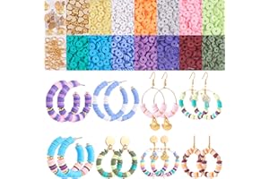 WEWAYSMILE 1 boîte DIY 16 paires Perles D'Argile Ensemble Fabrication Boucles D'Oreilles, Ensemble Fabrication Boucles D'Oreilles, pour Bijoux Boucle D'Oreille DIY Craft Kit