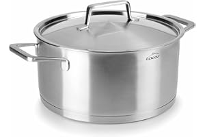 Lacor Foodie Cacerola con Tapa, Acero Inoxidable, Gris, 20 cm
