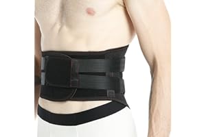 NEOtech Care - Busto ortopedico lombare - supporto traspirante e regolabile - cinghie di compressione a doppio strappo - protezione per sollevamento schiena (nero, S)