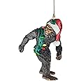 Design Toscano DB383084 Bigfoot, the Christmas yeti with Sabta's hat Funny Christmas tree decoration, polyresin, full color, 7.5 cm