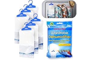 ARIANA HOMEWARE Hanging Wardrobe Dehumidifier - Condensation Absorber Prevent Damp, Mildew & Mould | Interior Moisture Remover for Home, Wardrobe, Bedroom, Bathroom, Garage etc - Pack of 6