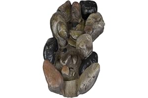 Köhko Wasserkaskaden Bachlauf gebildet aus Stein Länge 75 cm Quellschale erweiterbar Bachlaufelement 14004Q