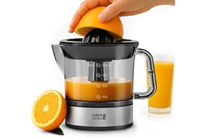 ‎LEBENLANG LEBENLANG Zitruspresse elektrisch - 2 Kegel & BPA-Frei I Hohe Saftausbeute I 700ml Orangenpresse elektrische Saftpresse Edelstahl für Zuhause I Entsafter Zitronenpresse Orangensaftpresse Fruchtpresse