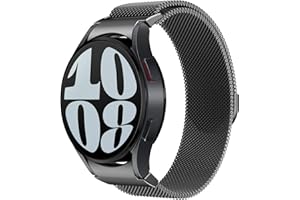 AMSKY 20mm Magnet Armband Kompatibel mit Samsung Galaxy Watch 6 5 4 Armband 40mm 44mm, Galaxy Watch 6 Classic 47mm 43mm, Watch 4 Classic 46mm 42mm, Watch 5 Pro 45mm Edelstahl Metall Mesh Band, Schwarz