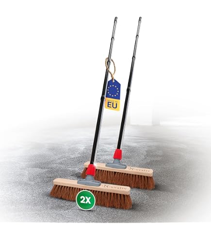 Balai En Crin De Cheval Novaliv - Manche 135cm Démontable, Poils Doux Pour Parquet Et Stratifié - 4 Pièces