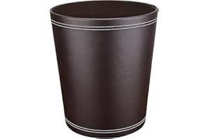 GORESE Cestino per la carta Ufficio, Cestino per la carta in pelle di colore Marrone, design moderno, pattumiera per cucina, bagno, ufficio (Marrone)