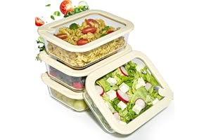 Dalena Home Matlådor i Glas 4x1020ml med Glaslock, Lufttät, Ångventil | Matbehållare i Glas