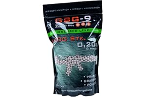 GSG 0,20g 6mm BIO BBs 5.000 Stk Softairkugeln BB Kugeln gratfrei Airsoftkugeln Kugeln Softair Munition Airsoft BBs Airsoft Munition BBs für Luftpistole Luftgewehr Softairwaffe Airsoftpistole