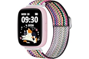 Blueshaweu Adjustable Fabric Straps (22 mm) for Biggerfive Children's Smartwatch - Super Soft, Stretchy with High Elasticity - Compatible with Biggerfive Brave and Brave2 Smartwatch