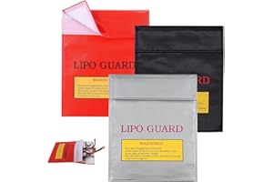 ZYLUNIY 3pcs Sacs de Sécurité Ignifuges et Étanches 22.5x18.5cm, Pochette Anti Feu, Sac de Protection Antidéflagrant pour Batterie LiPo/Lithium, Documents, Bijoux et Objets de Valeur