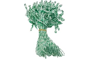 ‎EQUIPSTER Wurstschlaufen Grün/Weiß 12cm, 100 Stück - Stabile 3-Fach Kunststoff-Schlaufen: Kochfest, Wasserfest, Reißfest, Rutschfest, Hygienisch