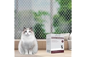 Fosoloni Katzen Schutznetz für Fenster, Transparentes Katzenschutznetz DrahtverstäRkt, Fensterschutz Katzen Kippfenster, Balkon Ture Netz Und Katze für Katzen Zur Von Balkon, Terrassen, Fenstern