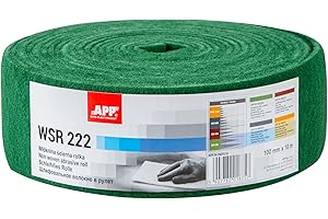 AUTO-PLAST PRODUKT APP WSR 222 - Schleifvliesrolle, 100 mm x 10 m, grün | Extrem langlebiges Schleifvlies für Metall, Holz, Stahl und Edelstahl | Grobkörnige Schleifwolle, Körnung: 240-280