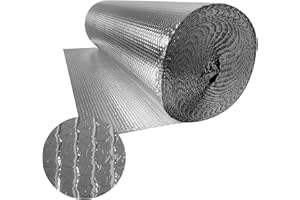 XMTECH Lámina aislante de doble capa de aluminio, 1 x 30 m, 200 g/m², lámina de aluminio para aislamiento de techo, radiador, lámina reflectante para techo, suelo, pared, retención del calor