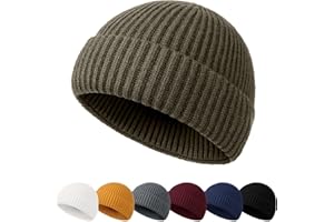NEOLA Beanie Hat Men - Fisherman Beanie Trawler Beanie Knitted Cuffed Winter Hat Skullcap Gifts for Men UK