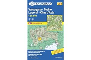 Tabacco Wandern 1 : 25 000 Valsugana - Tesino - Lagorai - Cime d'Asta [Lingua inglese]: 058