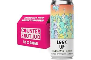 Counter Culture Kombucha Soda, Kombucha Soda, Loud Flavours & Low Calories, Probiotic Drink for Gut Health (12 x 330ml, Lemongrass & Ginger)