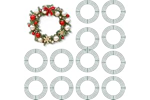 Thealyn 12 Pack 25cm Metal Wreath Frame Wire Wreath Rings for Christmas New Year Party Home Decor Crafts Supplies (10 Inch)