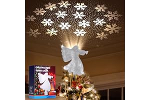 Wikay LED de Copo de Nieve Giratorio Proyector Luces Decoración Ángel para el árbol de Navidad, Decoración de Abeto, decoración de Navidad y decoración de hogar, para Hogar Oficina Bar Hotel