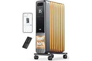 ‎DREO Dreo Ölradiator Energiesparend 2000W, Mobile Elektroheizung 9 Rippen mit Fernbedienung, 3 Heizstufen, 4 Modus, 24h Timer, Überhitzungs-Kippschutz, Radiatoren Elektrisch Heizung mit Thermostat, OH310