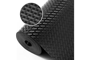 STAHOM Fodera per cassetti non adesivi, fodere per mensole per da cucina per frigorifero Fodera per armadi da cucina impermeabili e resistenti all'olio Tappetini Fodera per frigorifero in EVA Nero 30x1000cm