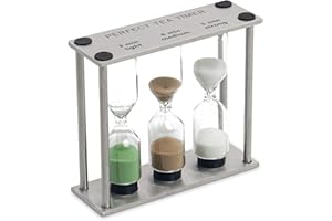 Teeblume Timer per tè, con 3 clessidre, in acciaio inox e vetro