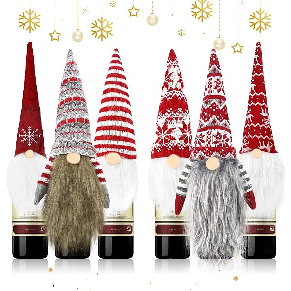 Weihnachts-Flaschenüberzug Set – 3 Stück Aus Strick, 39x12 Cm, Für Weinflaschen-Deko