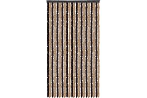 Arsvita Flauschvorhang Türvorhang (90x200 cm) in Beige-Braun als Insektenschutz für Balkon, Terrasse oder Wohnmobil, Wohnwagen, Pavillon