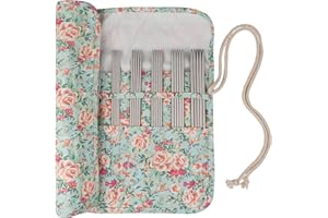 Coopay Ensemble D'Aiguilles à Tricoter à Double Pointe 20 cm 2-6,5mm,Aiguilles Métalliques Courtes à Double Extrémité pour Débutants,Aiguilles Droites Légères pour Petit Projet de Tricot Circulaire