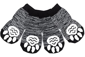 Harfkoko Calzini per Cani Calzini per Gatti 8 Taglie - Protettori Zampe Cane Gatto Antiscivolo rinforzati - Controllo Trazione per Interni - Taglie Mini ed Extra di Cani e Gatti