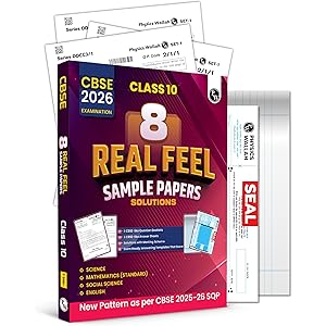 PW CBSE Class 10 - Real Feel Sample Papers 2026 with Set of 8 CBSE Like Questions and Answer Booklet Sheets with Solutions & 
