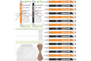 DATINGSHINY 24 Sets Glücksstift Kugelschreiber Metal Kugelschreiber Dankeschön Geschenke für Kollegen Lehrer Schuler Abschiedsgeschenk Kleine Geschenke für Mitarbeiter Erzieherin Prüfung Ruhestand Glückbringer