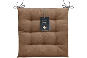 ‎LILENO HOME LILENO HOME 1er Set Stuhlkissen Braun (40x40x4,5 cm) - Sitzkissen für Gartenstuhl, Küche oder Esszimmerstuhl - UV-beständige Indoor u. Outdoor Stuhlauflage als Stuhl Kissen (Laura OLF)