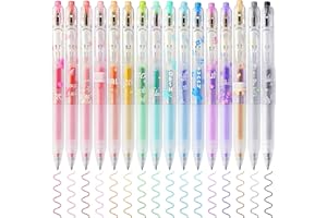 NiArt Retractable Glitter Gel Pens 16 Radiant Colors with Unique Pearl Finish, 0.5mm Fine Tip Smooth Writing & Ergonomic Sleeve Grip for Detailed Drawing, Coloring, Journaling, Sketching, Crafts