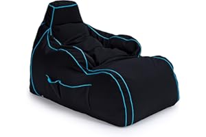 ‎GAME OVER Game Over Video Gaming Sitzsack Liegestuhl | Indoor Wohnzimmer | Seitentaschen für Controller | Headset-Halterung | Ergonomisches Design für entspannten Gamer (Lich Blade)