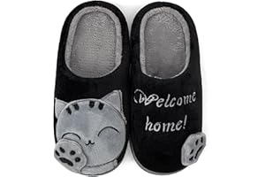 ChayChax Carino Cartone Animato Pantofole da Casa Bambini Uomo Donna Inverno Peluche Ciabatte Interne Comode Caldo Scarpe di Cotone Invernale