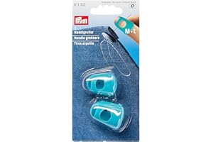 Dedal Prym, silicona, turquesa, talla M/L, 2 piezas