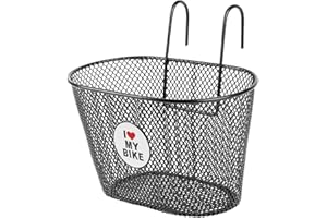 M-Wave, CAGO Cwb Cesta de Alambre para niños, Montaje, Manillar, portaequipajes, etc, Infantil, Negro, 24x15x14,5 cm