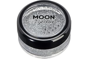 Klassischer ultrafeiner Glitter-Staub von Moon Glitter - 100% kosmetische Glitzer für Gesicht, Körper, Nägel, Haare und Lippen - 5g - Silber