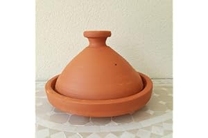 Générique Plat à tajine tagine Marocain Grande Taille, Terre Cuite Naturelle D: 35 cm 7/8 Personnes poterie Marocaine