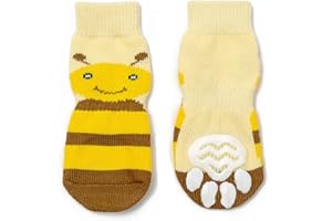 HARFKOKO Pet Heroic Indoor Anti-Rutsch Socken für Hunde und Katzen - 6 Größen von S bis 3XL für kleine-riesige Tiere - Pfotenschutz und Traktion Dank Silikon-Gel