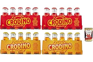 Crodino Testpaket, biondo und arancia rossa, Crodino 40x 100 ml Aperitif bitter, Italienischer nicht -alkoholischer Aperitif bereit zu trinken + Italian Gourmet polpa 400g