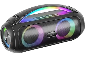 MARS GAMING MARSGAMING MS-PULSE, Altoparlante Bluetooth Portatile 50W RMS, Illuminazione RGB, 2 Driver Attivi 93mm + 2 Driver Passivi Ultra-Bass, Vivavoce, USB / MicroSD / AUX / FM, Maniglia e Tracolla, Nero