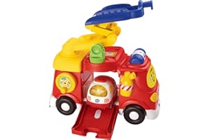VTech - Tut Tut Bolides, Mon Super Camion de Pompiers avec Voiture Clémence SOS Ambulance, 2 Voitures Enfant, Jouet Musical et Sonore, Cadeau Garçon et Fille de 1 An à 5 Ans - Contenu en Français