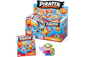 PIRATIX ADVENTURE WORLD PIRATIX Shark Treasure Series – Box of 24 surprise envelopes with collectible pirate figures from the Shark Treasure Series. Each envelope contains 1 surprise Piratix and 1 crystal effect accessory