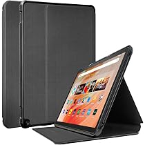Custodia per bambini per Amazon Fire HD 10 (13a/11a generazione, 2023/2021), custodia antiurto in EVA leggera con tracolla e supporto per fiocco rosso